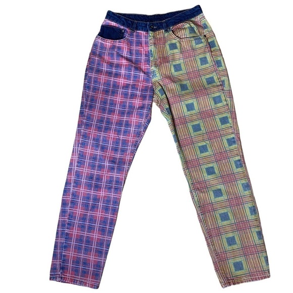NWT Ragged Jeans Hot Rod Jean Mixed Check Mom Jeans. Size 32 - Picture 3 of 14